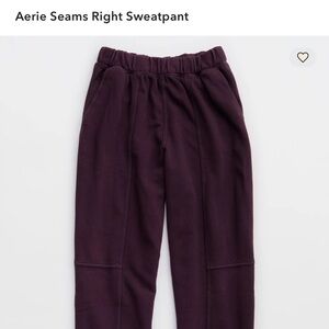 Aerie Seams Right baggy sweatpants in Deep Purple size XL. NWOT